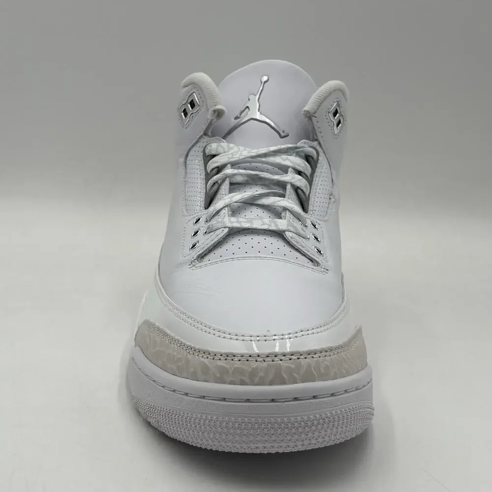 Nike Air Jordan 3 Retro White Silver Sneakers CT8532 111 Men Size 11 NEW